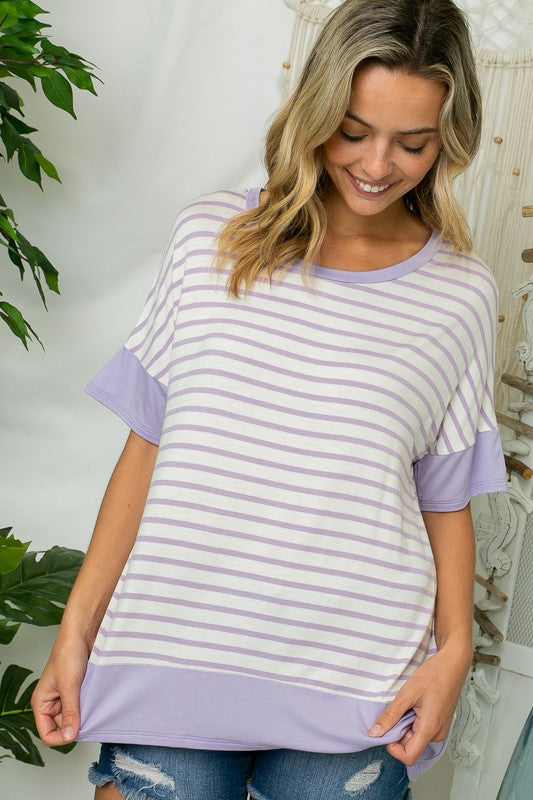 STRIPE MIXED HIGH LOW TOP