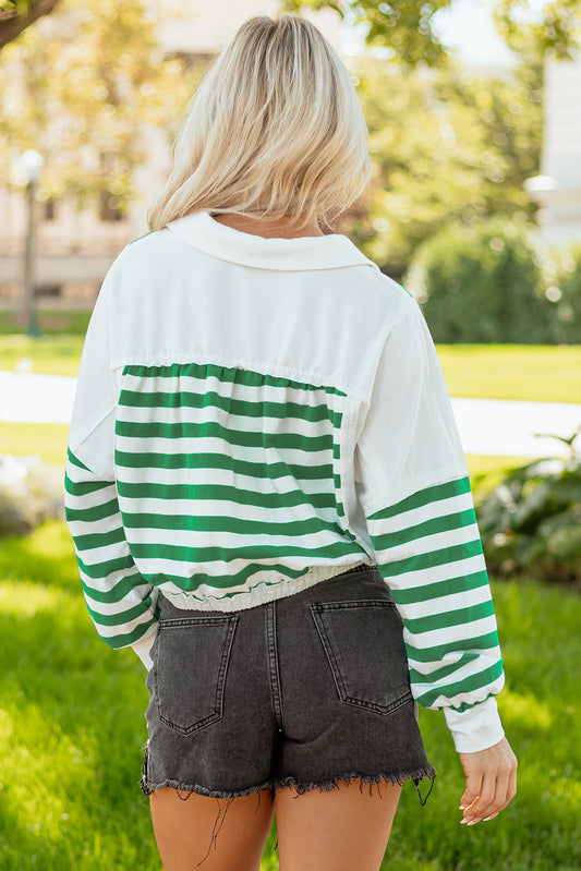 Janelle Collared Cropped Knit Pullover
