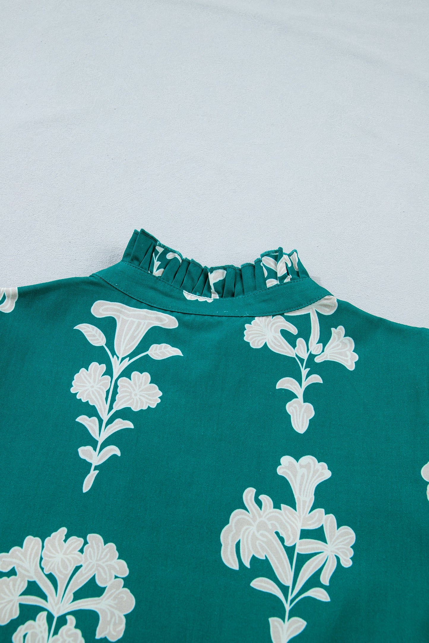 Floral Frilled V-Neck Puff Sleeve Mini Dress