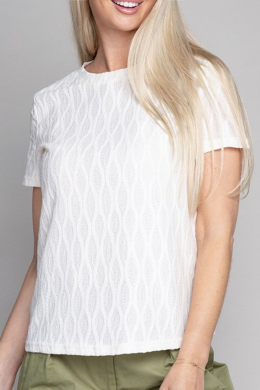 Textured round neck top