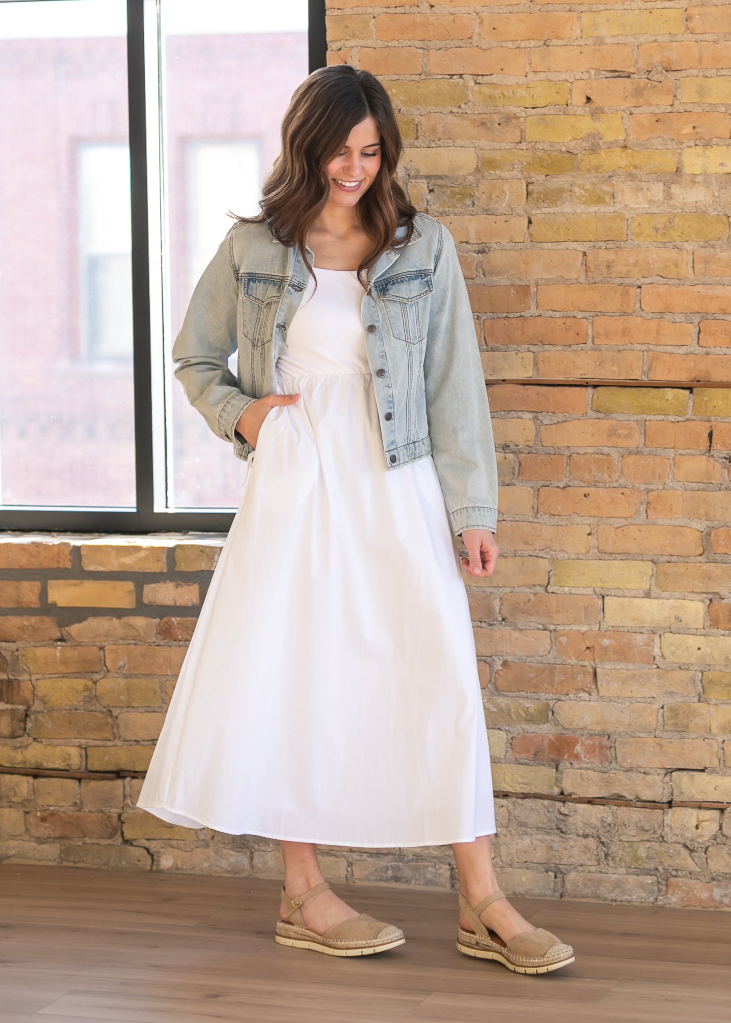 Eleanor White a Line Maxi Dress