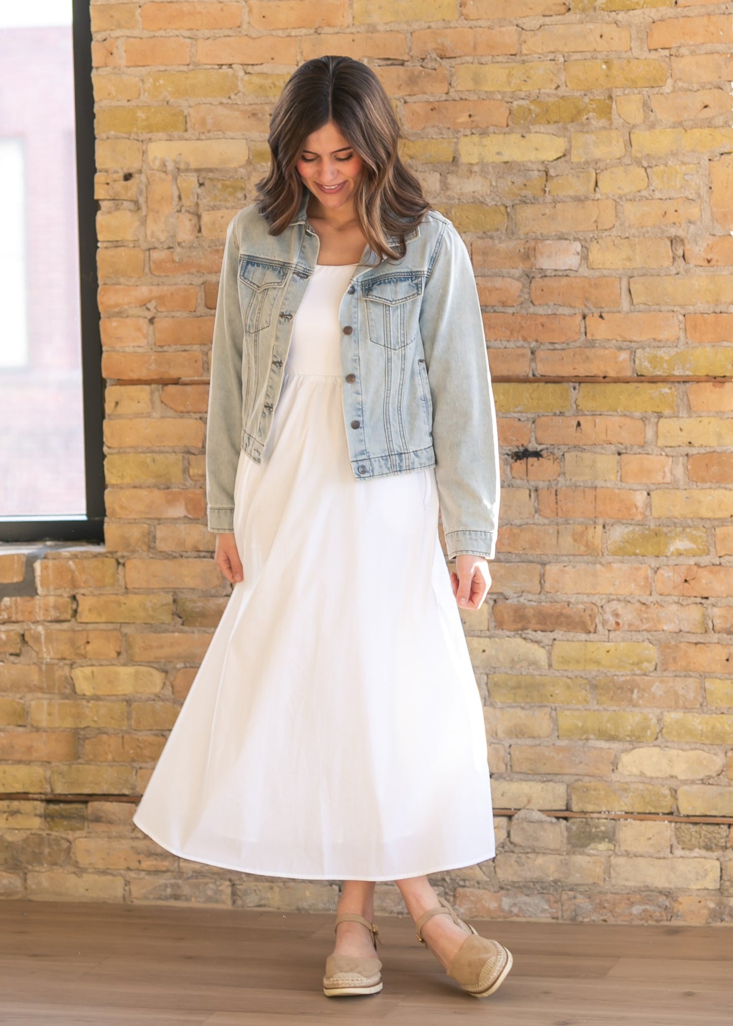 Eleanor White a Line Maxi Dress