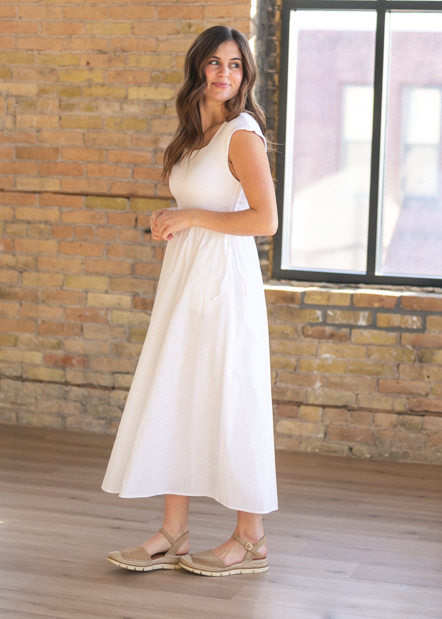 Eleanor White a Line Maxi Dress