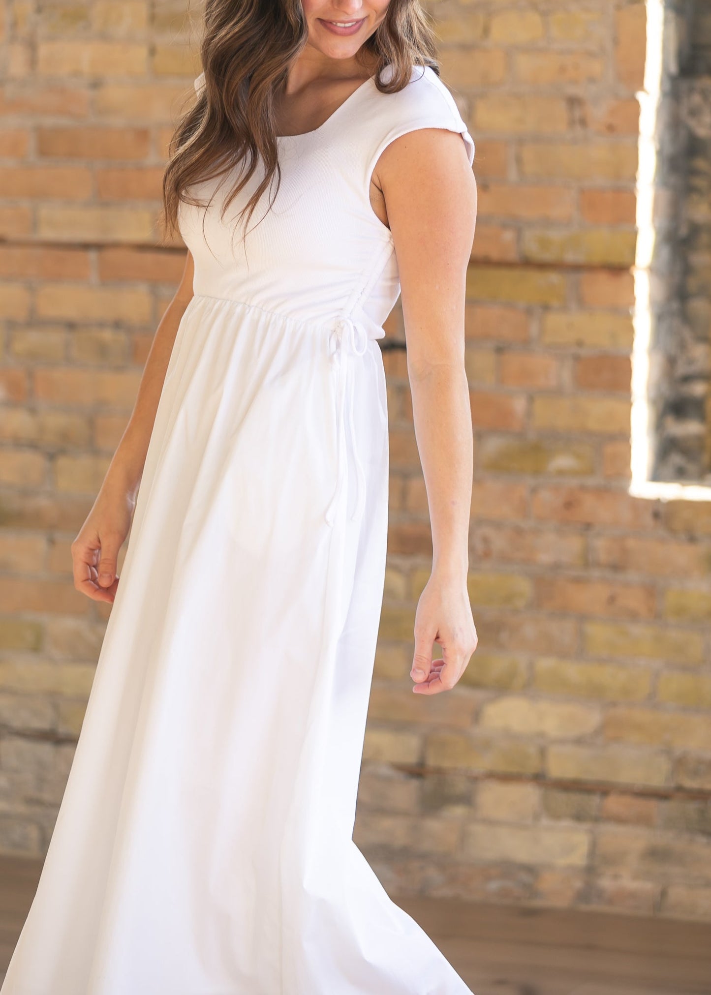 Eleanor White a Line Maxi Dress