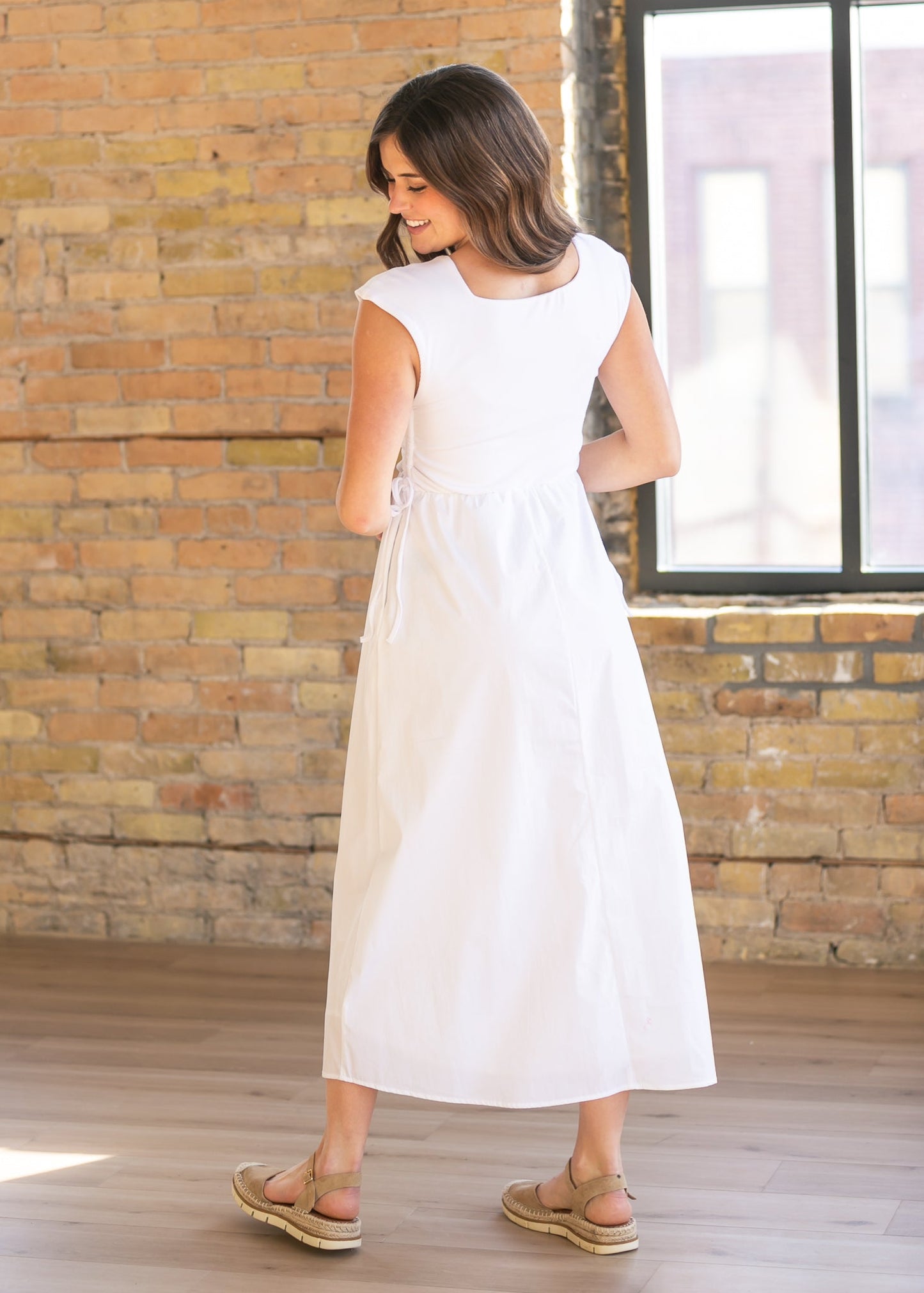 Eleanor White a Line Maxi Dress
