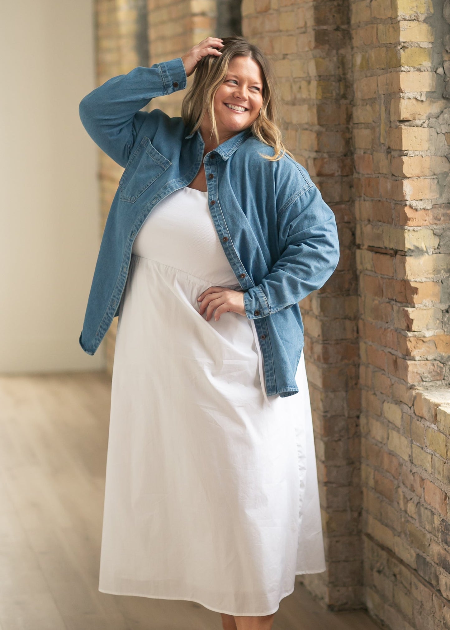 Eleanor White a Line Maxi Dress