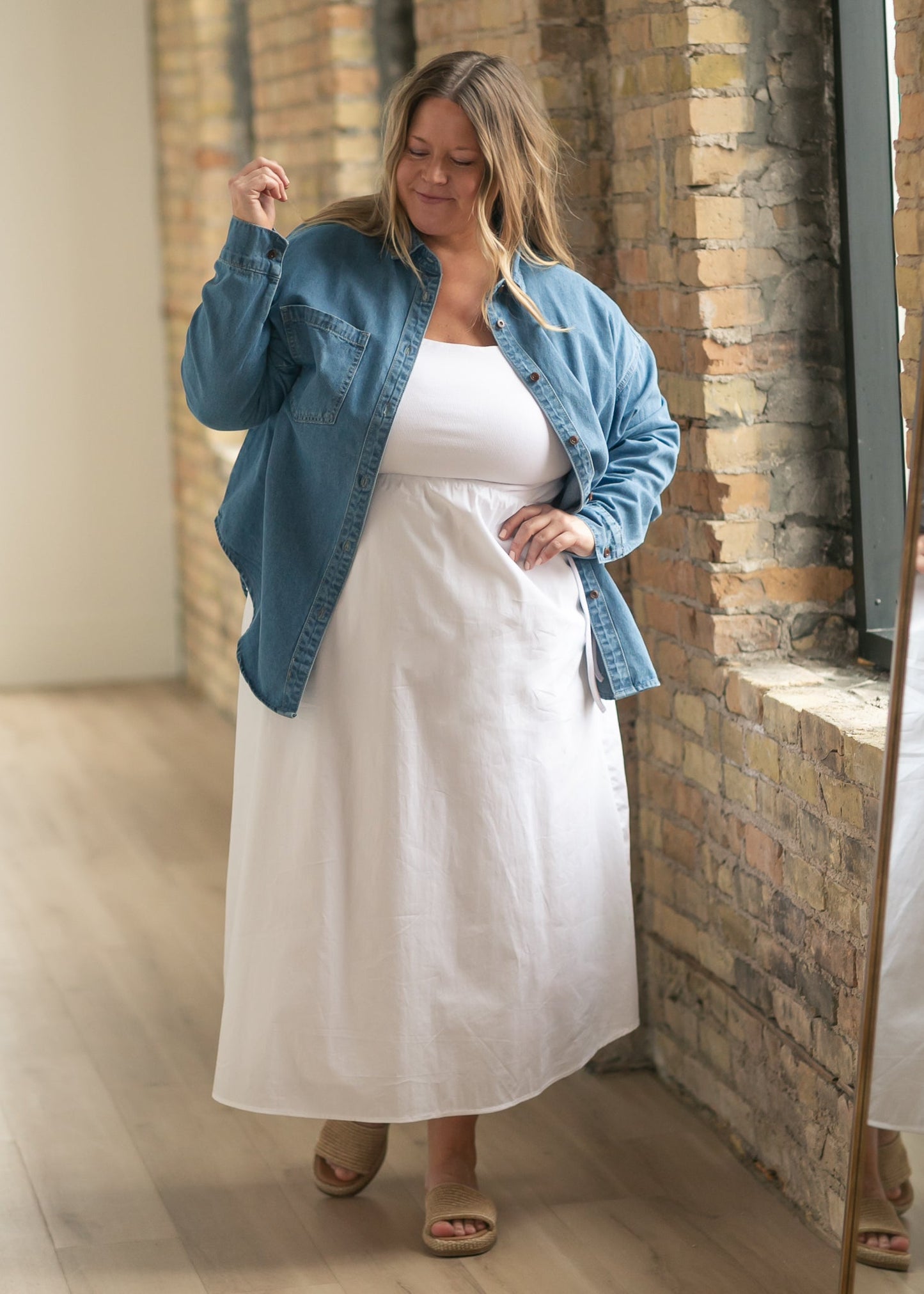 Eleanor White a Line Maxi Dress