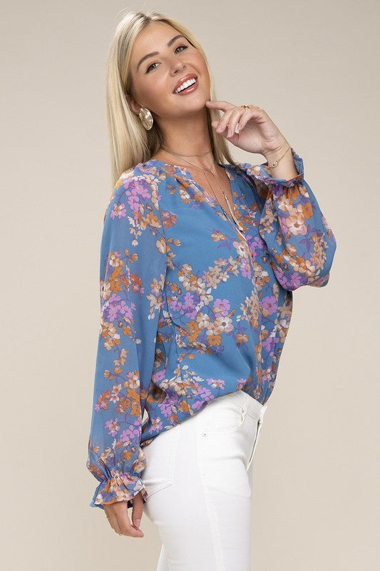 Floral chiffon blouse