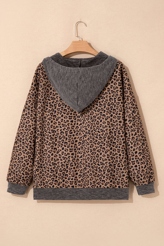 April Collar Zip Hooded Pullover