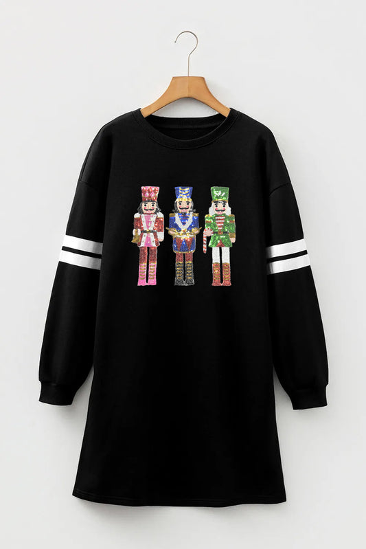 Mia Striped Sleeve Sweatshirt Dress