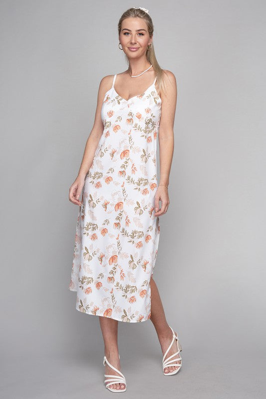 Frenchy Tied Backless Floral Cami Dress