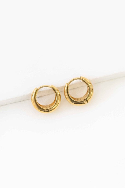 Minimal 14mm Hoop Earrings Gold
