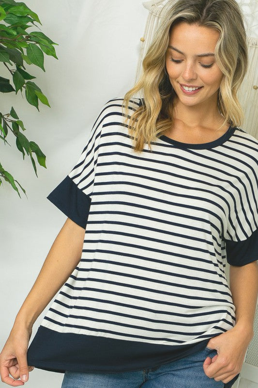 STRIPE MIXED HIGH LOW TOP