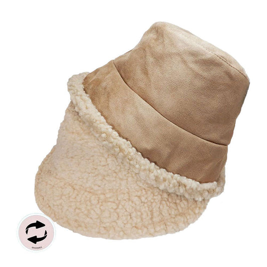 Fashionable Winter Reversible Faux Fur Sherpa Bucket Hat