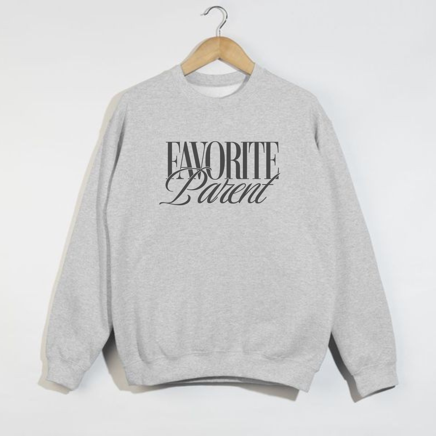 Favorite Parent Crewneck Sweatshirt – Funny Minimalist Graphic Pullover