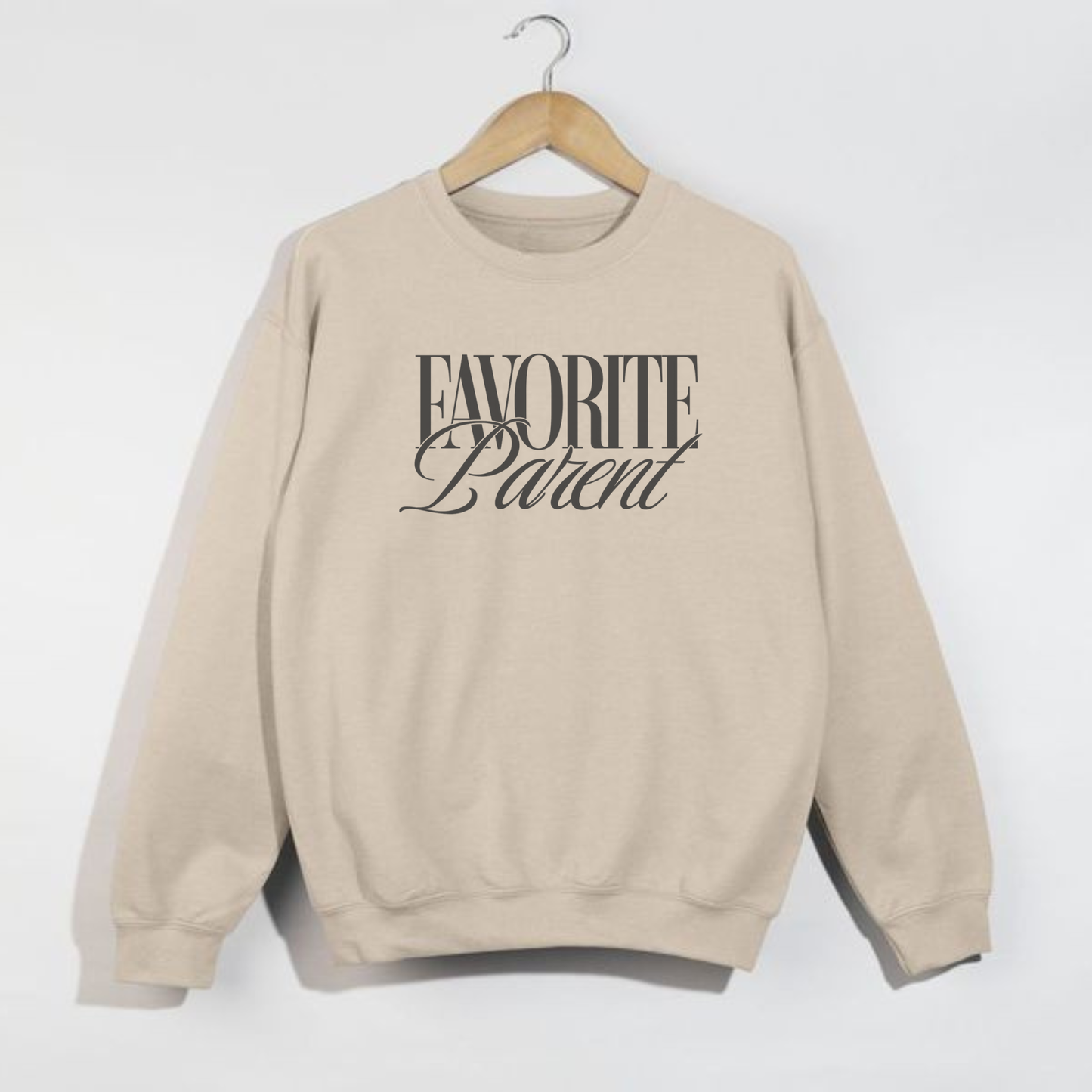 Favorite Parent Crewneck Sweatshirt – Funny Minimalist Graphic Pullover