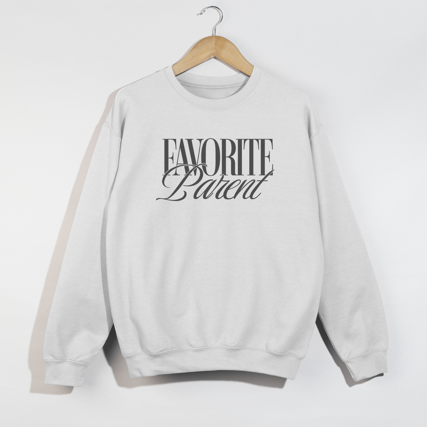 Favorite Parent Crewneck Sweatshirt – Funny Minimalist Graphic Pullover