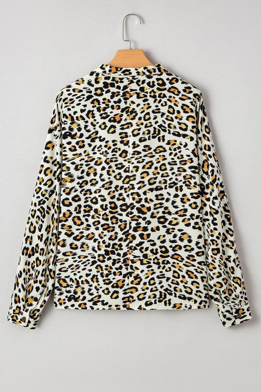 Laurel Leopard V Neck Blouse boutique fashion for women