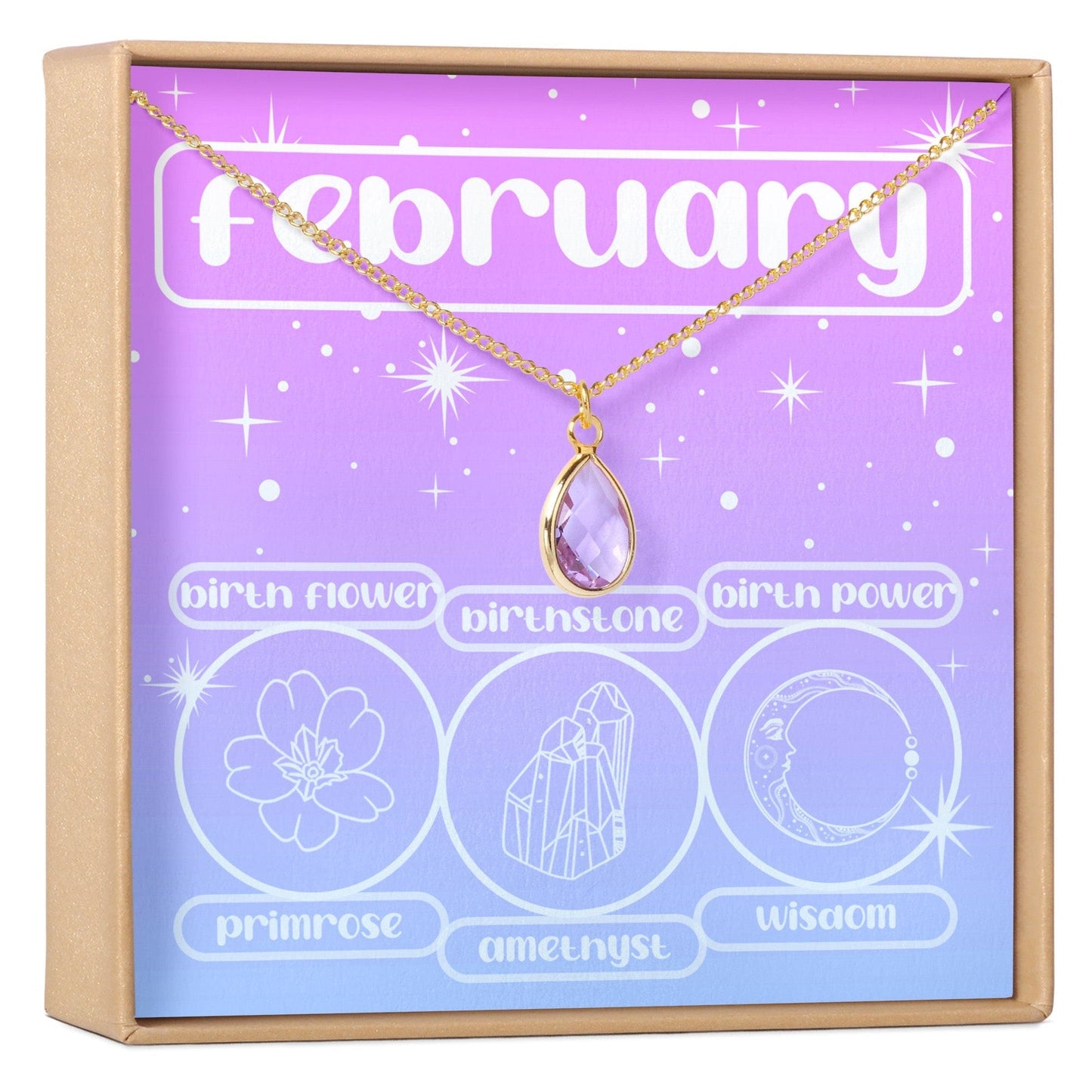 February Birthday Gemstone Necklace