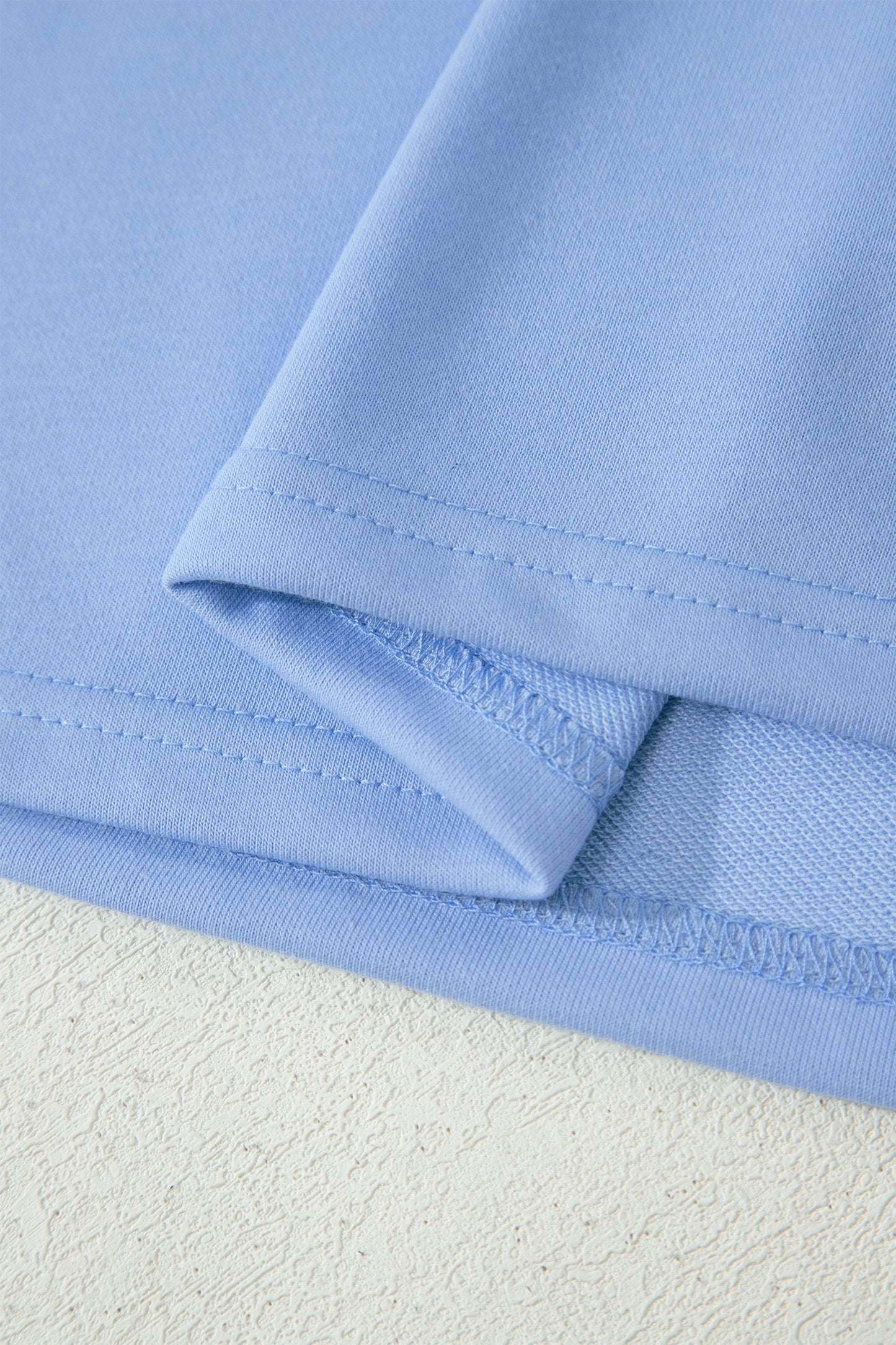 Solid Scalloped Ruffle Half Zip Top & Short Set