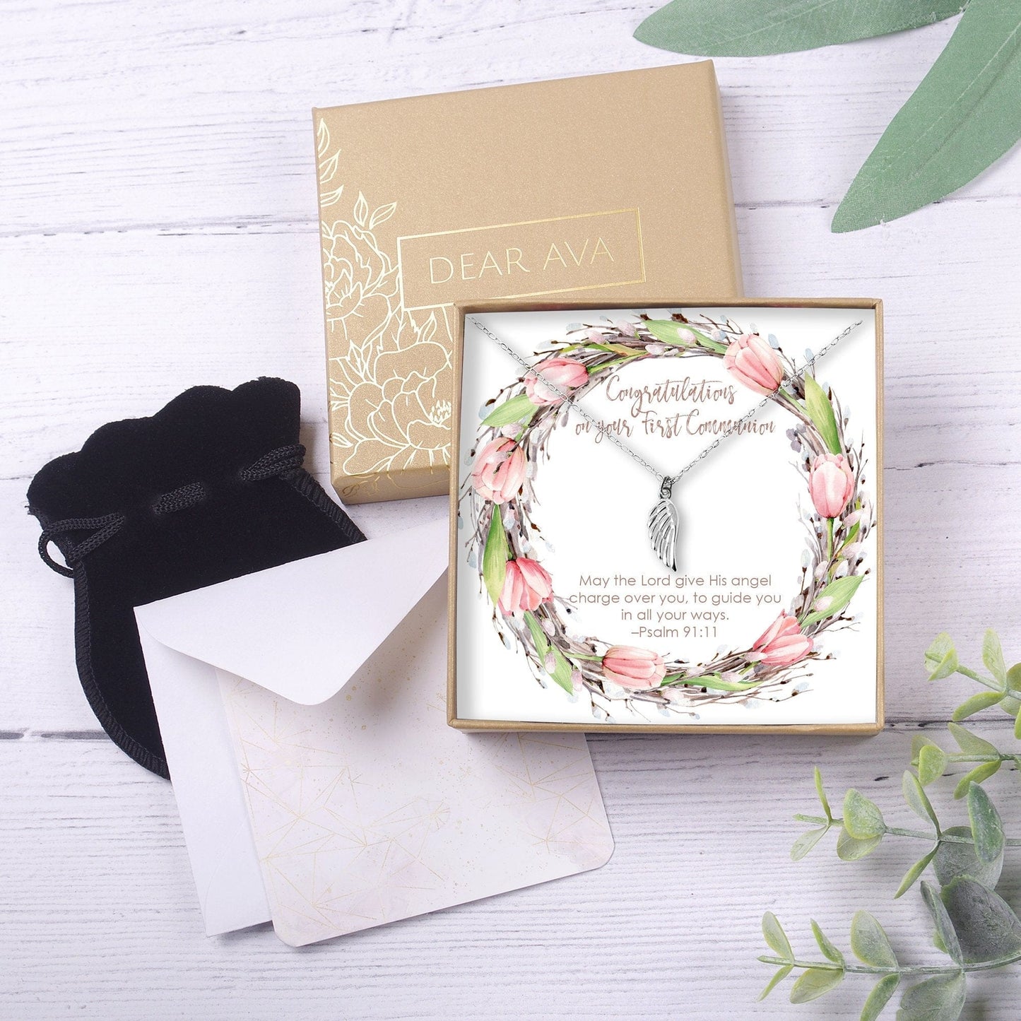 First Communion Wing Necklace