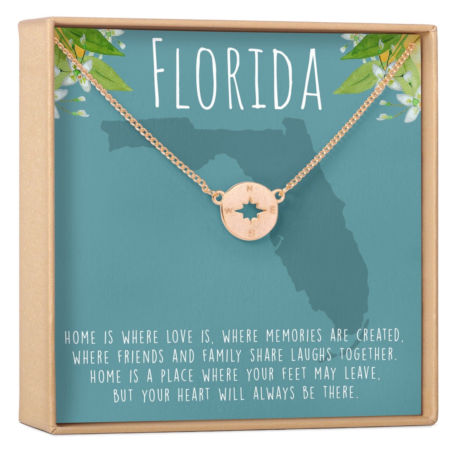 Florida Compass Pendant Necklace