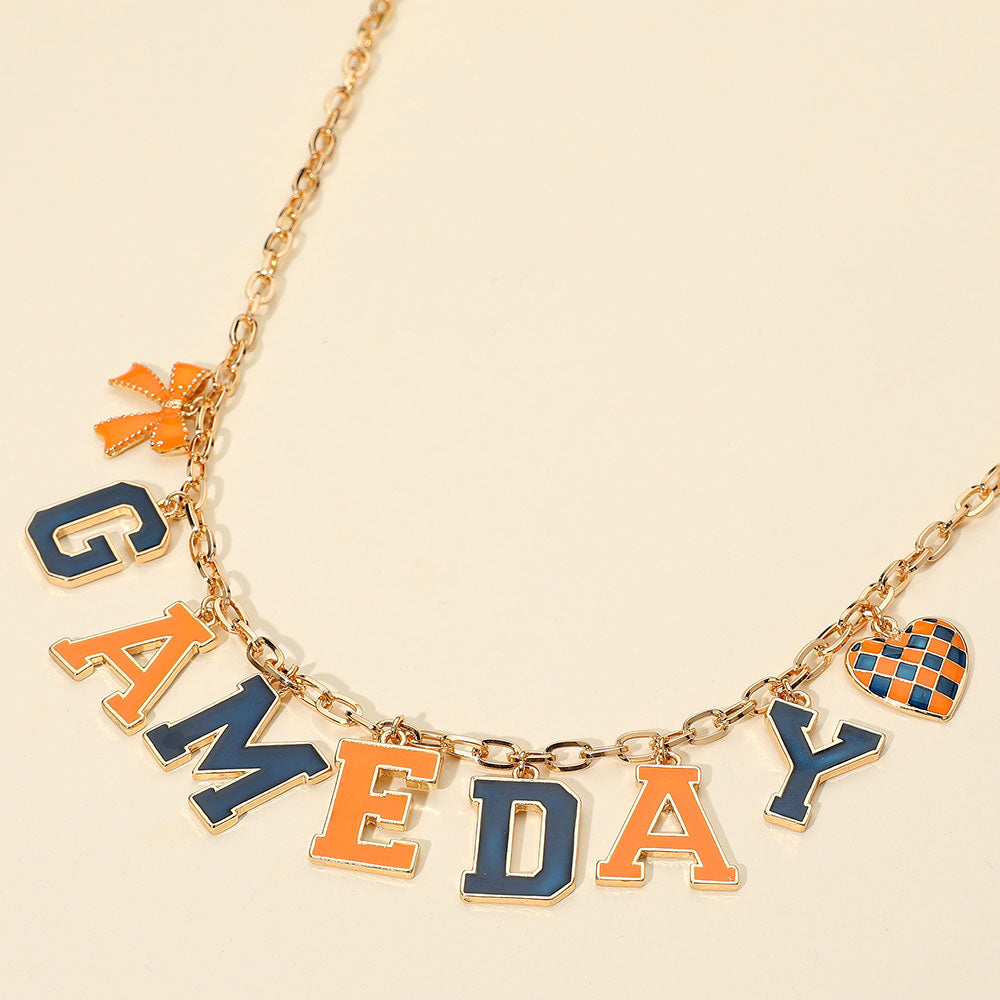 GAME DAY Letter Charm Station Necklace