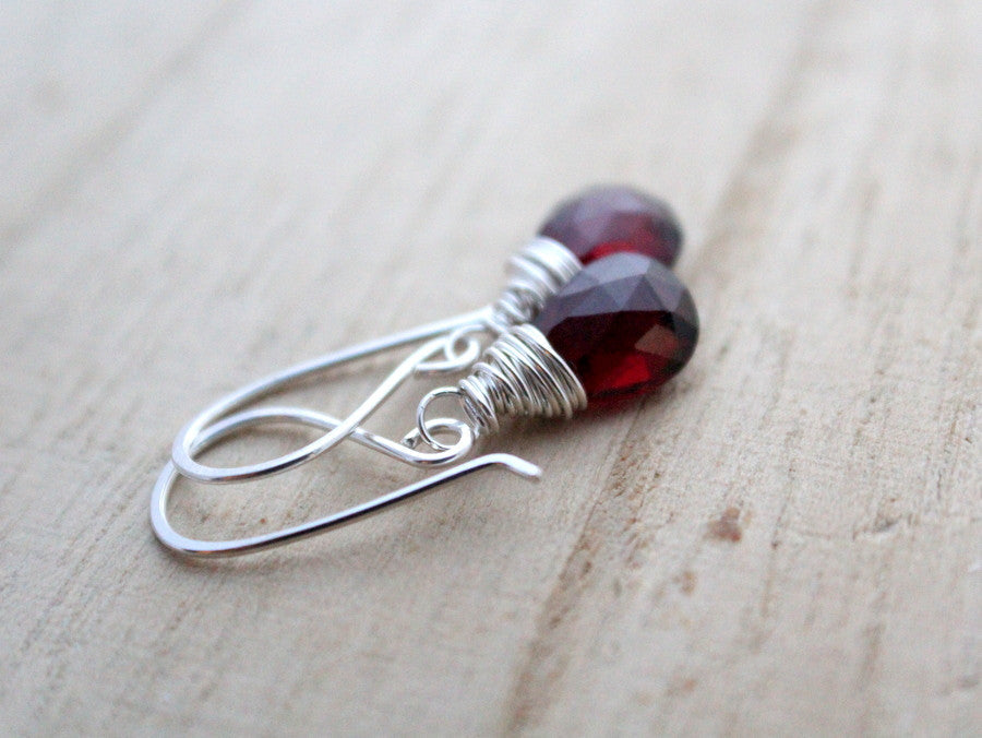 Garnet Silver Drops