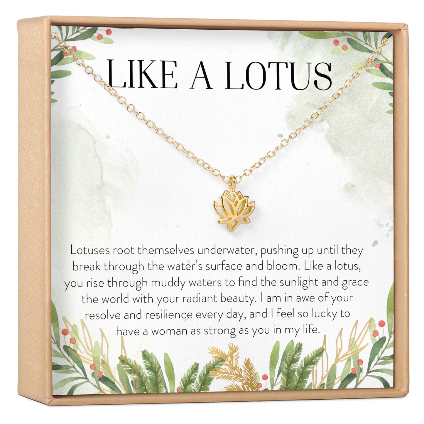 Gifts for Women with Cancer Lotus Necklace