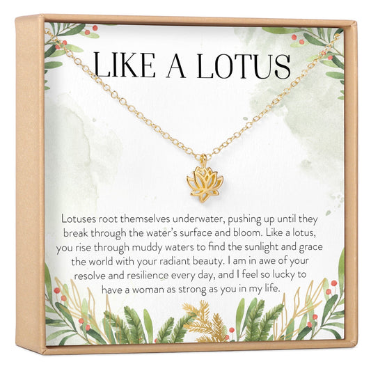 Gifts for Women with Cancer Lotus Necklace