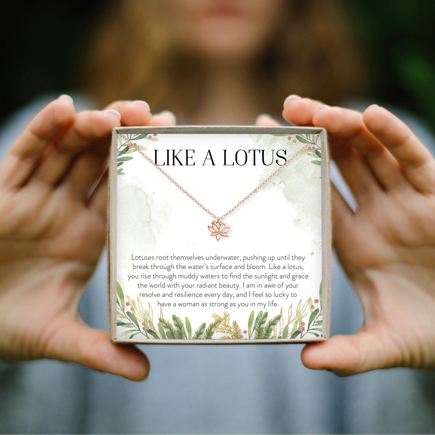 Gifts for Women with Cancer Lotus Necklace