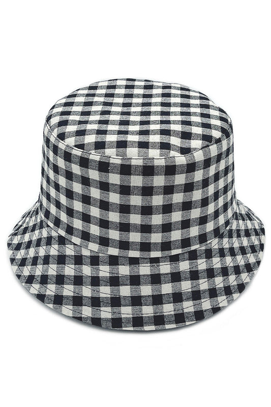 GINGHAM REVERSIBLE BUCKET HAT