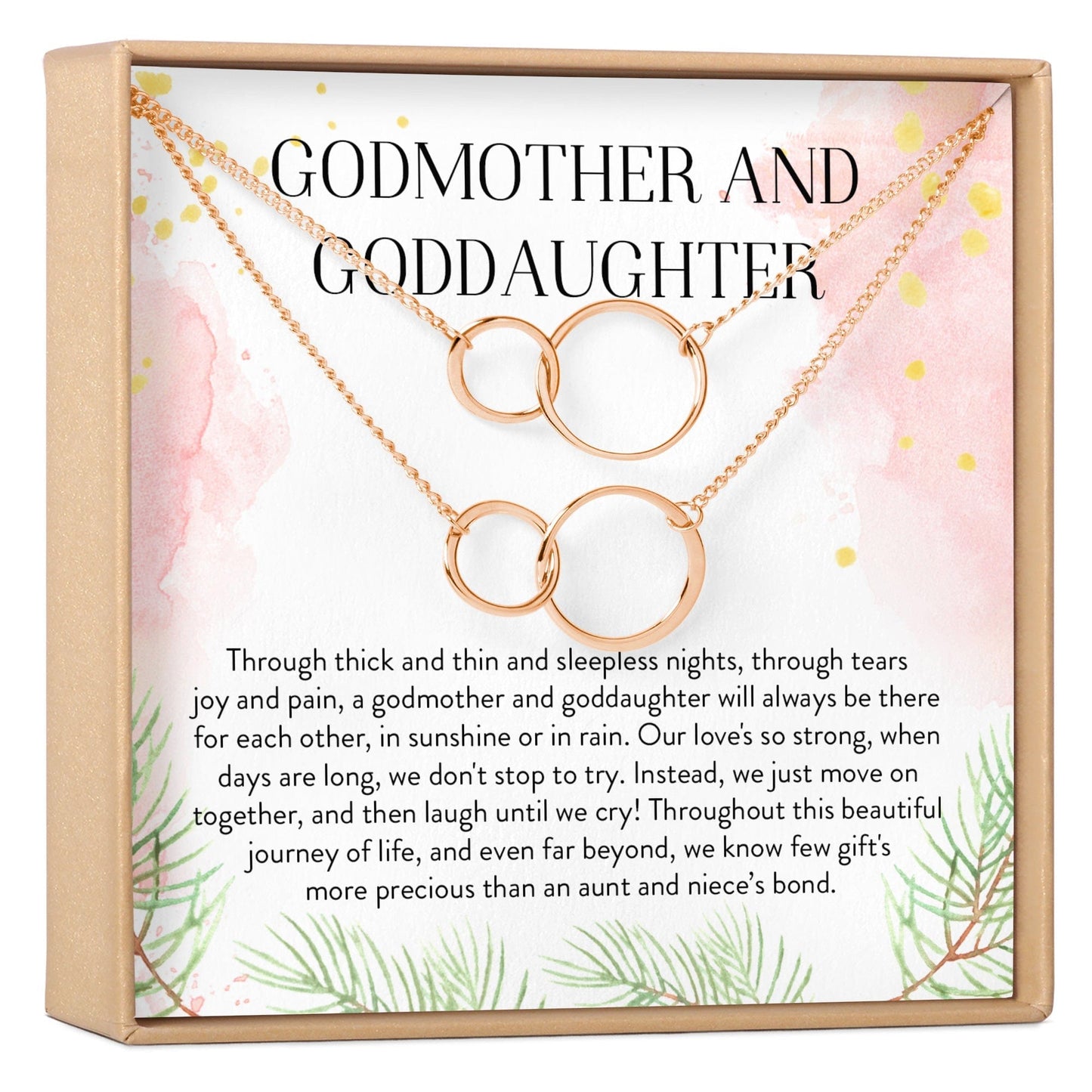 Godmother-Goddaughter Double Circles Necklace Set