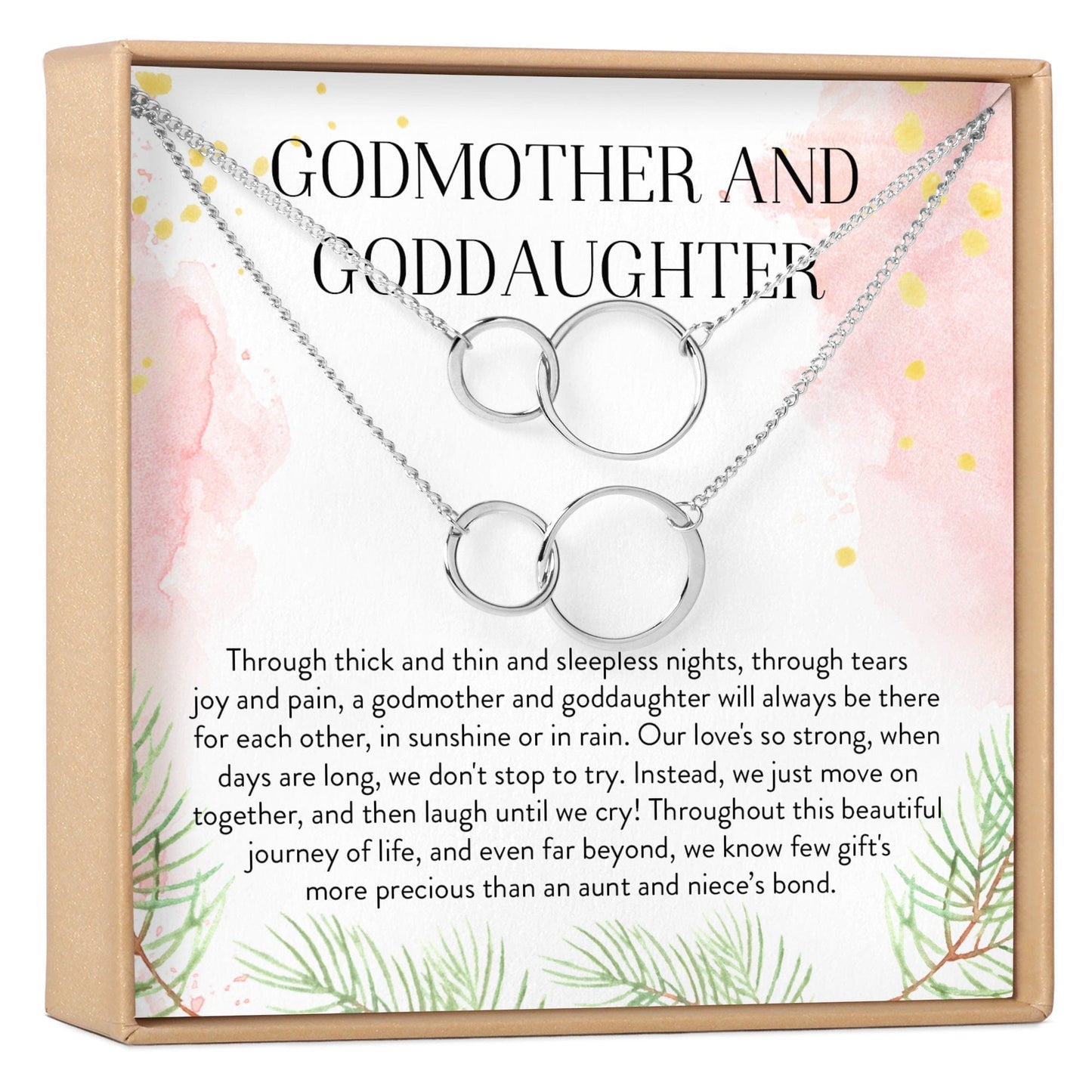 Godmother-Goddaughter Double Circles Necklace Set