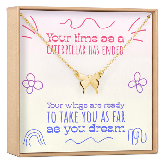 Graduation Butterfly Pendant Necklace