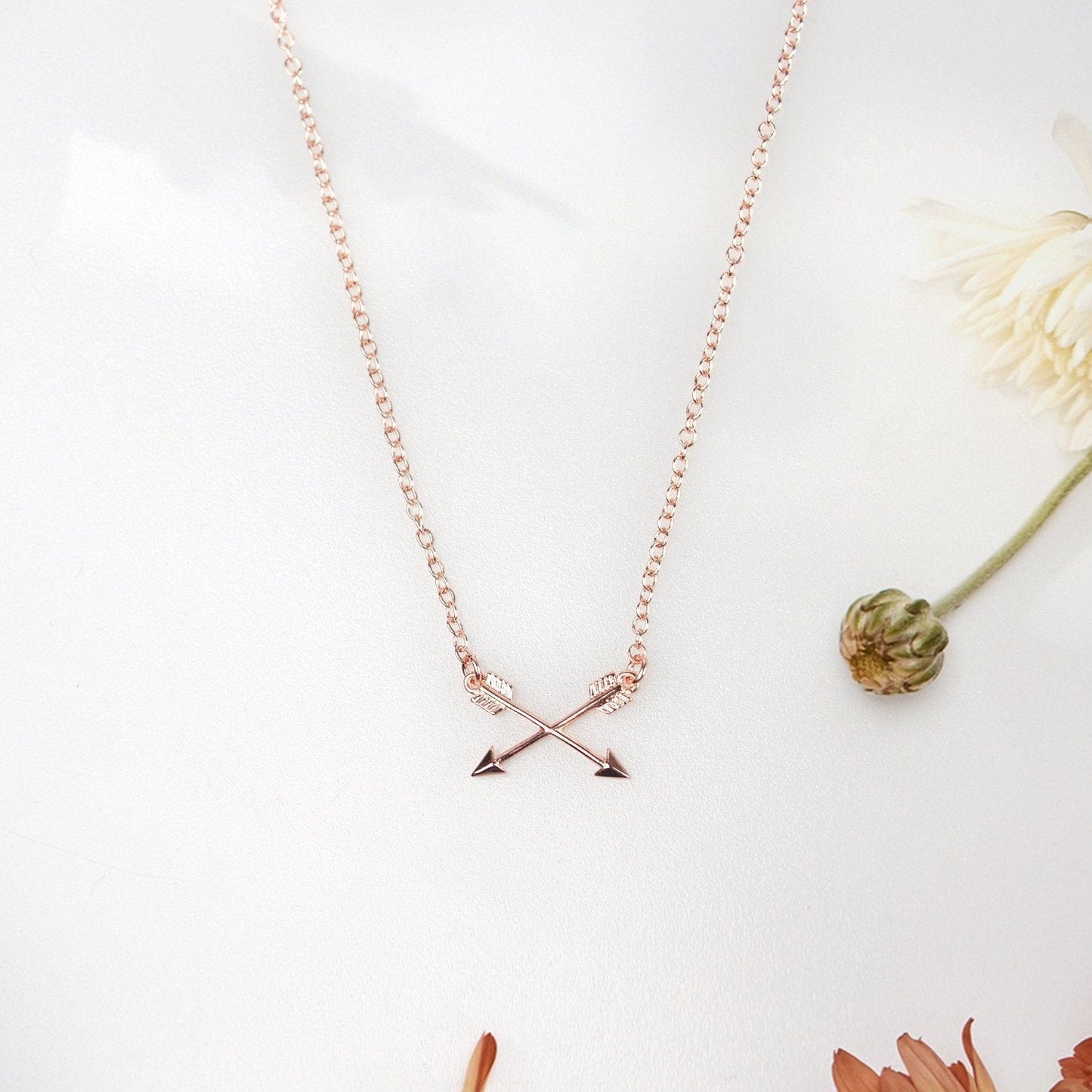Graduation Double Intersecting Arrows Necklace