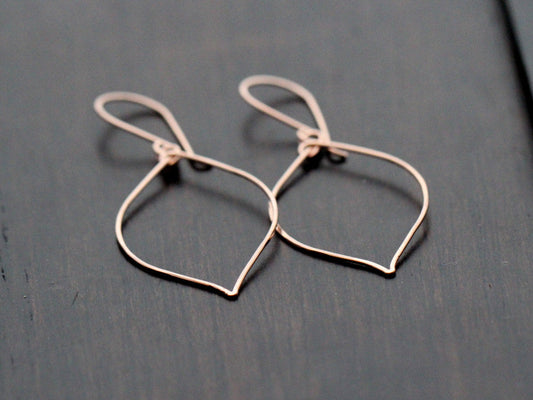 Rose Gold Leaf Hoops