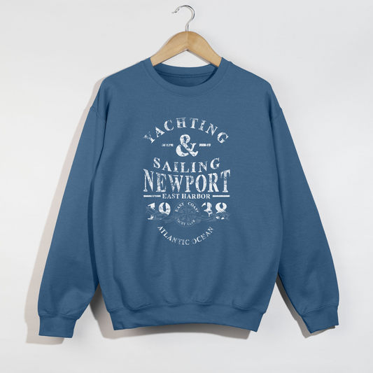 Yachting & Sailing Newport Sweatshirt | Coastal Preppy Crewneck | Vintage Yacht Club Graphic Pullover