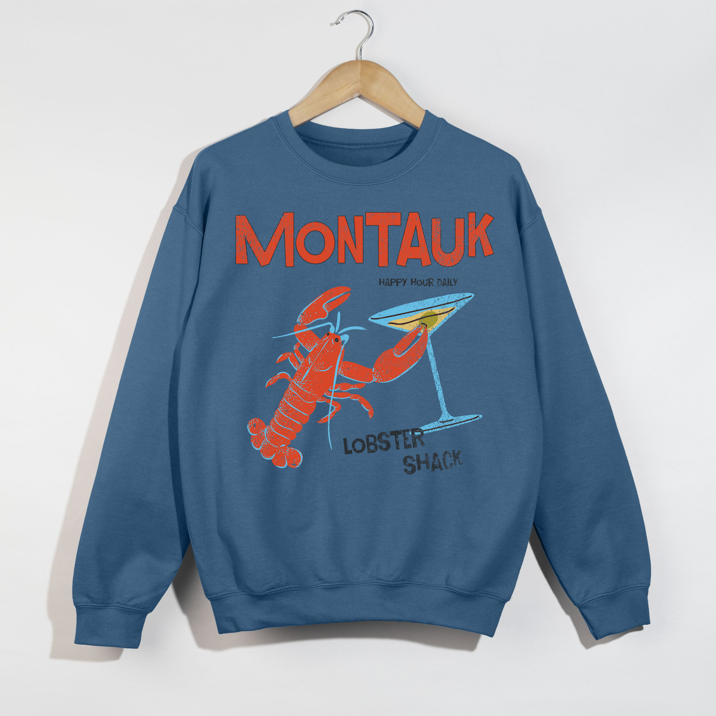 Montauk Lobster Graphic Sweatshirt | Coastal Cowgirl Crewneck | Beach Vacation Sweatshirt