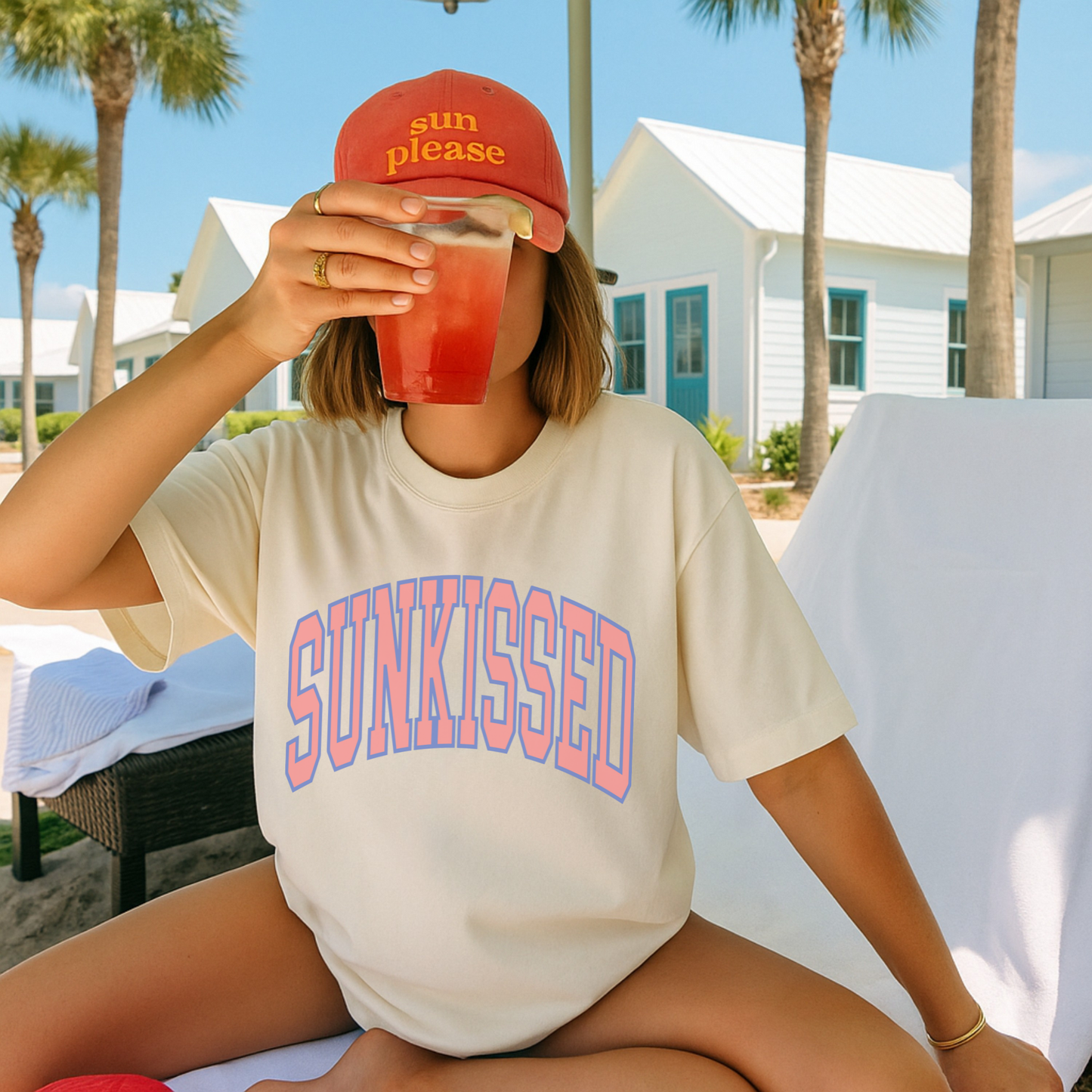 Sunkissed Graphic Tee – Summer Vintage College Font T-Shirt