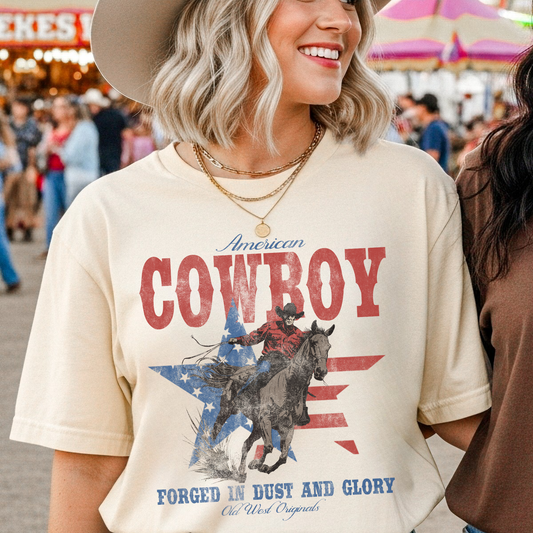 American Cowboy Graphic Tee – Vintage Western Rodeo Shirt