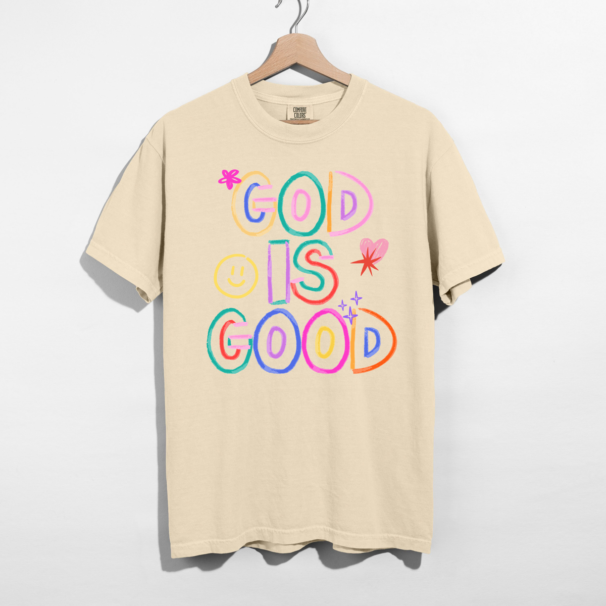 God Is Good Colorful Graphic Tee – Faith Based Christian Shirt