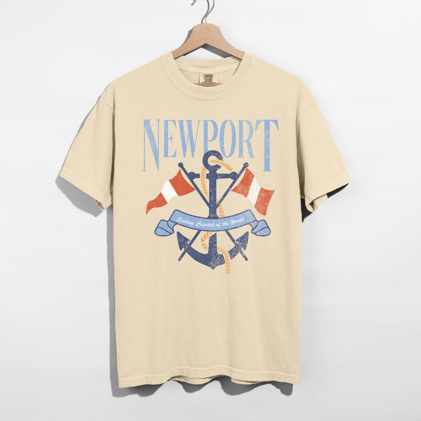 Newport Sailing Graphic Tee – Coastal Anchor Shirt