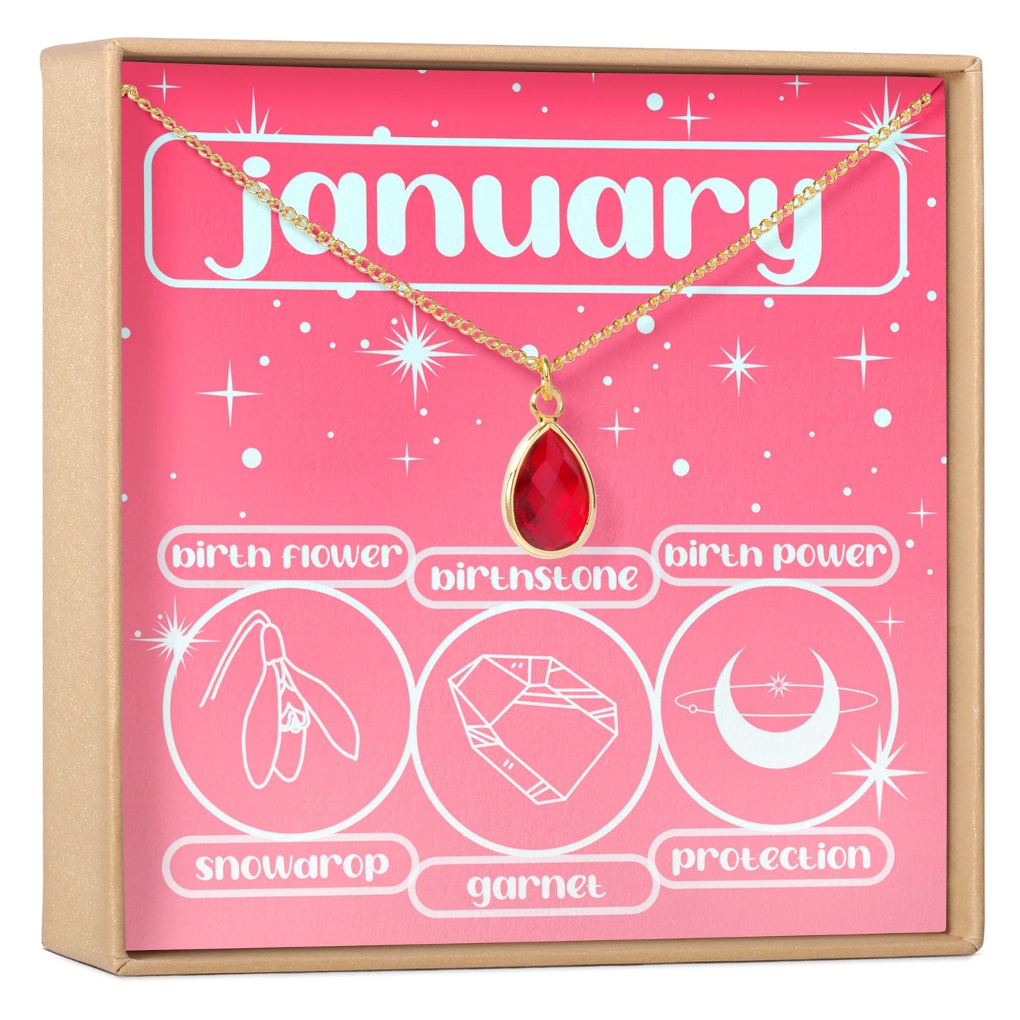 January Birthday Gemstone Necklace