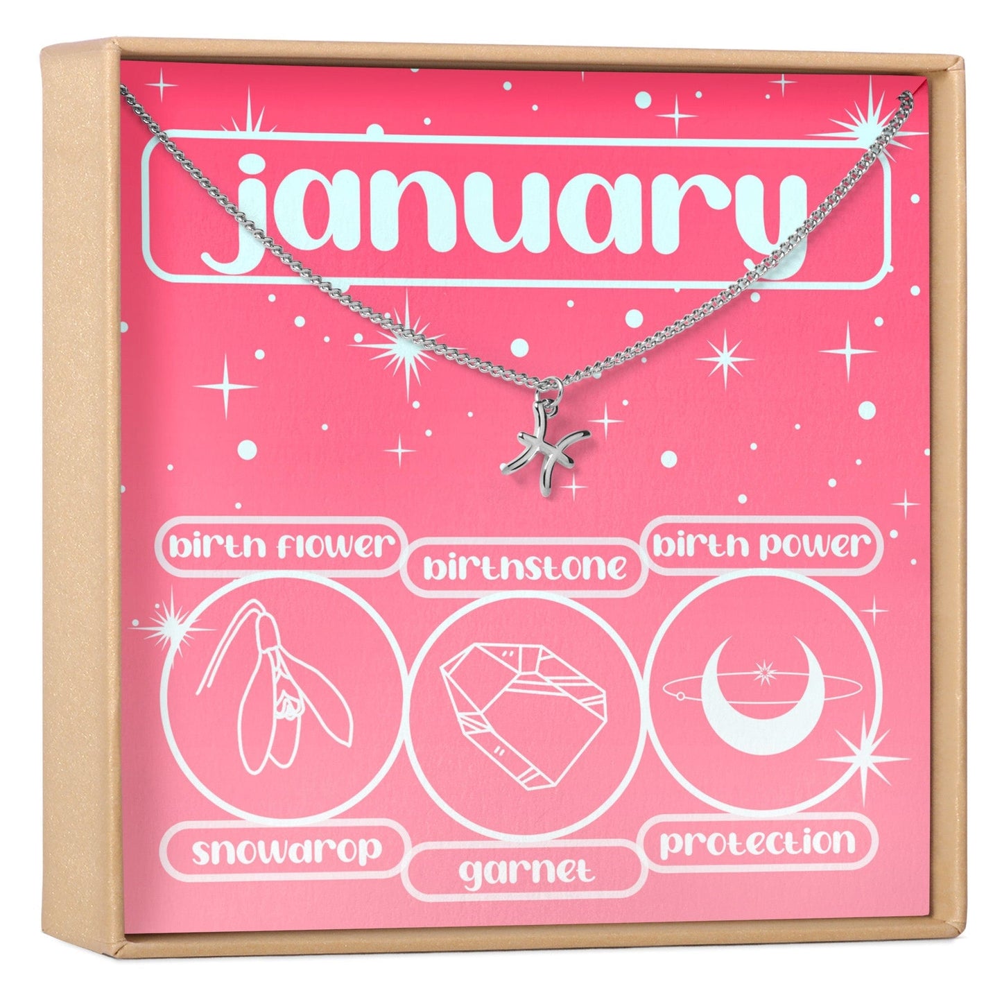 January Birthday Necklace, Multiple Styles Necklace