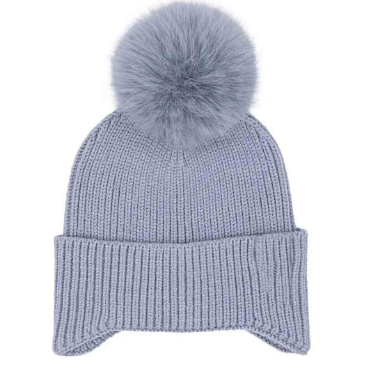 KIDS Ear Flap Pom C.C Beanie