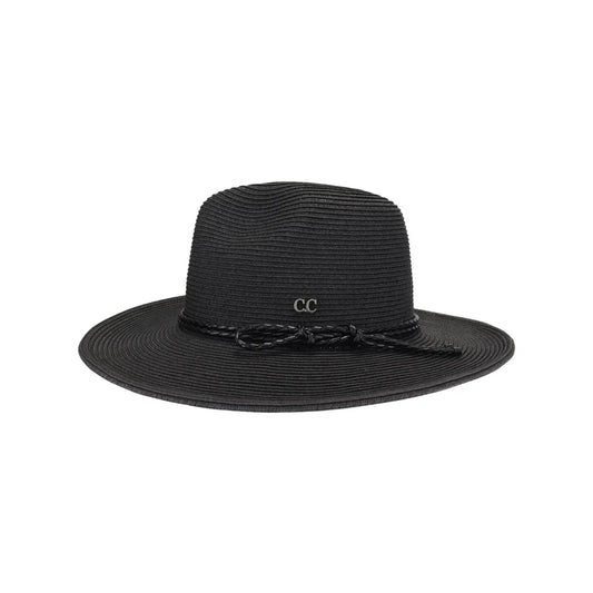 Leather Rope Band C.C Panama Hat