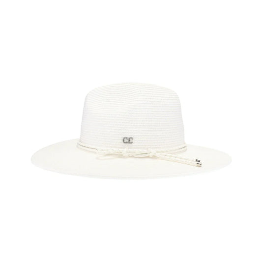 Leather Rope Band C.C Panama Hat
