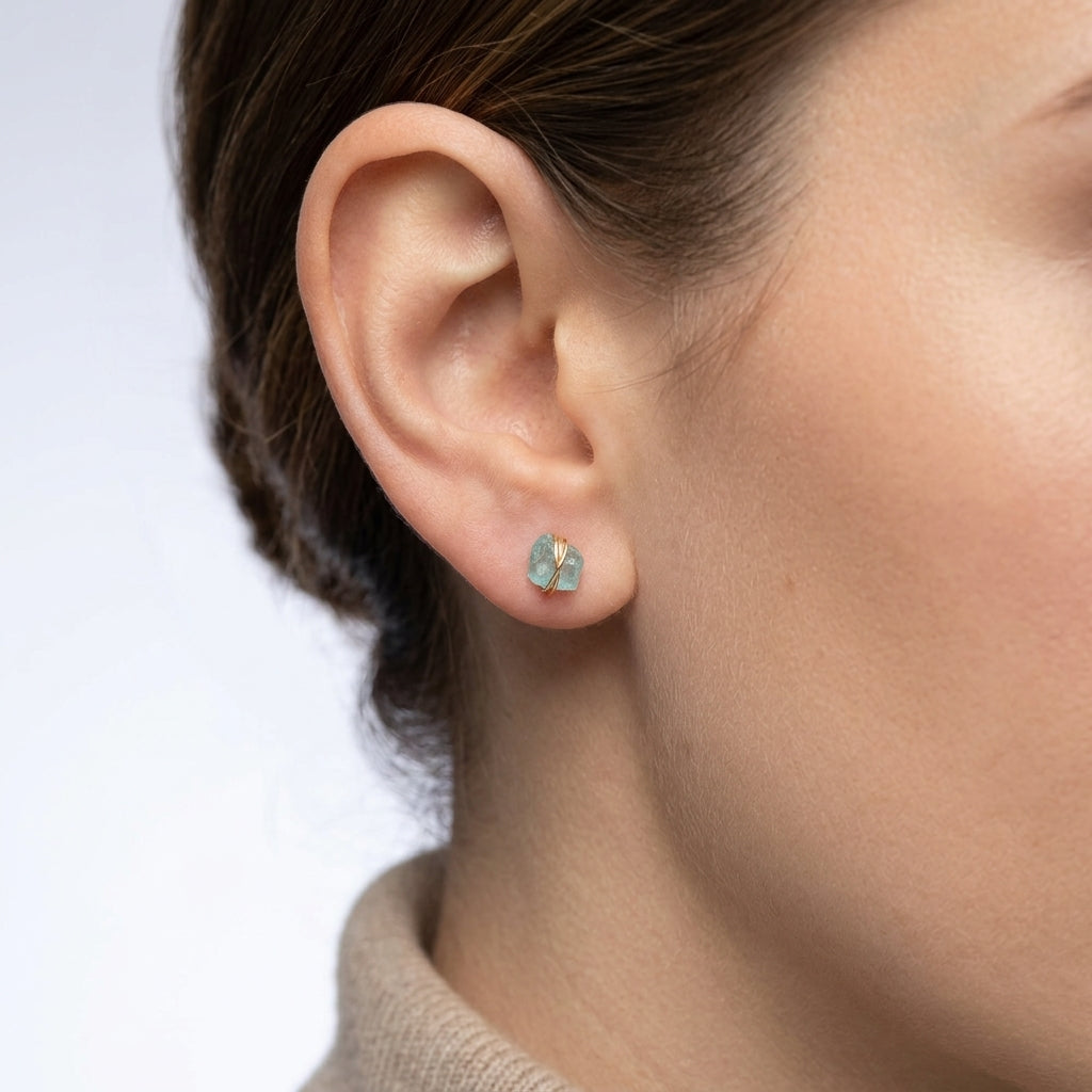 Comet Studs - Aquamarine