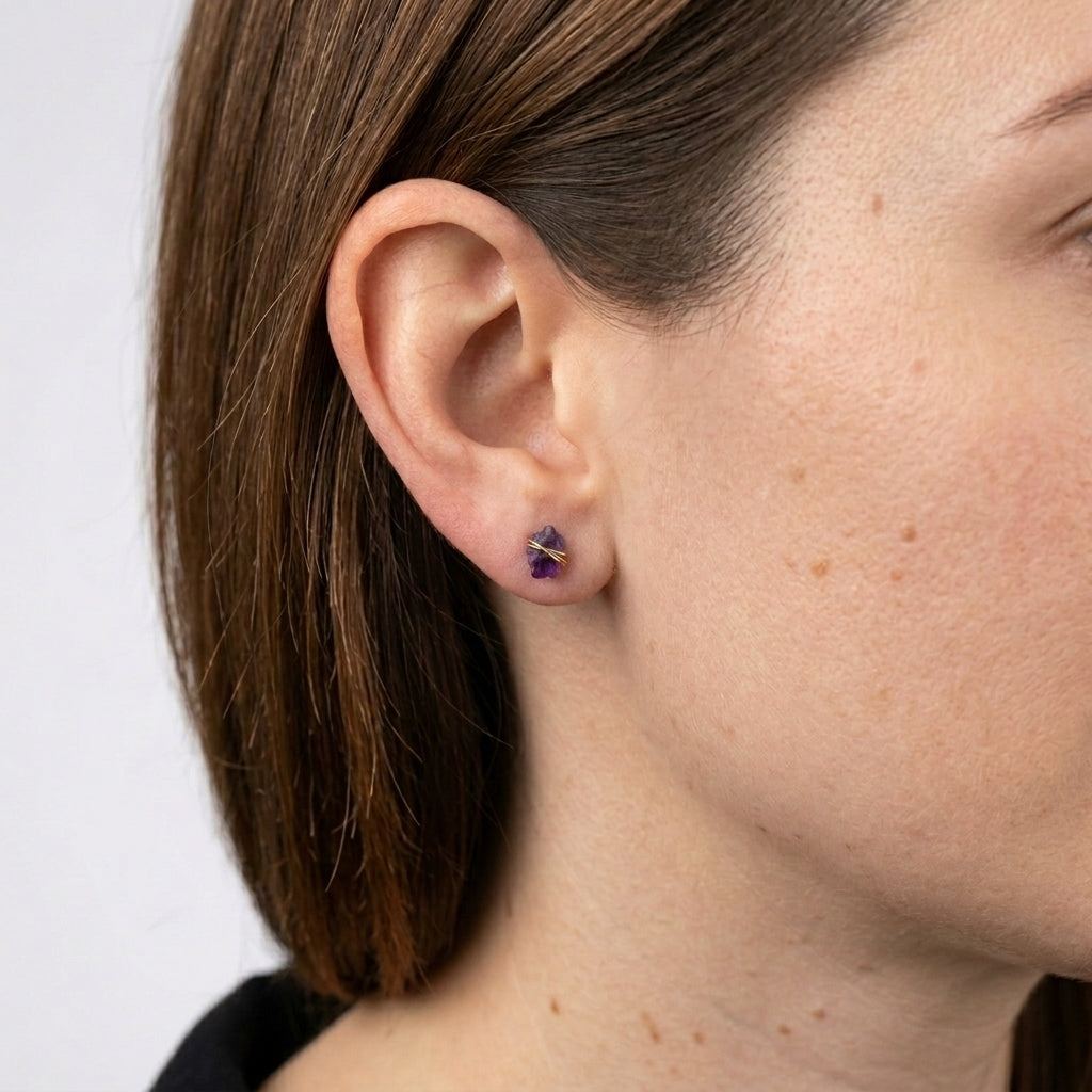Comet Studs - Amethyst